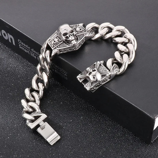 Hip-Hop Punk Geometric Titanium Steel Men'S Bracelets