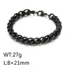 Hip-Hop Punk Geometric Titanium Steel Plating Chain 18K Gold Plated Men'S Bracelets