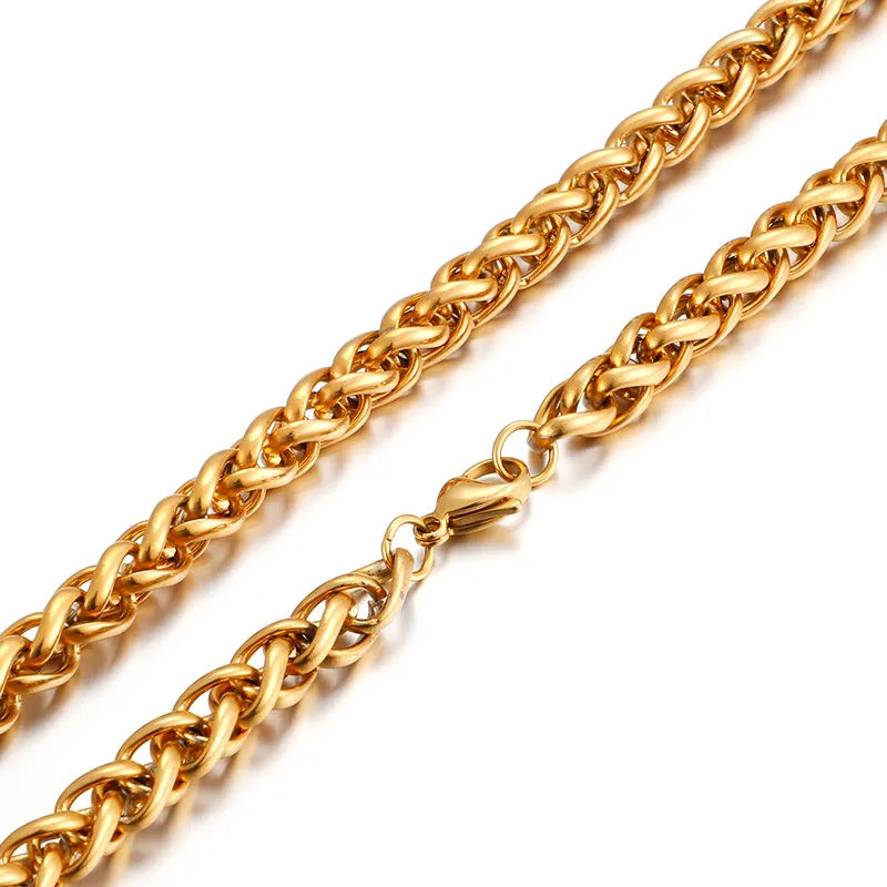 Hip-Hop Punk Geometric Titanium Steel Plating Chain 18K Gold Plated Men'S Bracelets