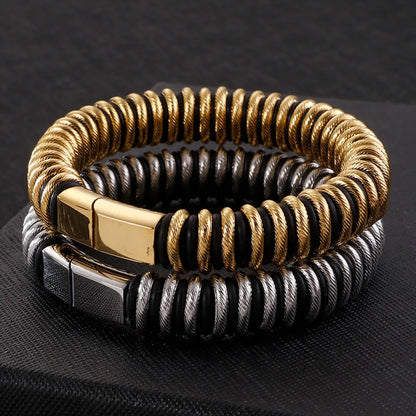 Hip-Hop Punk Geometric Titanium Steel Plating Men'S Bangle