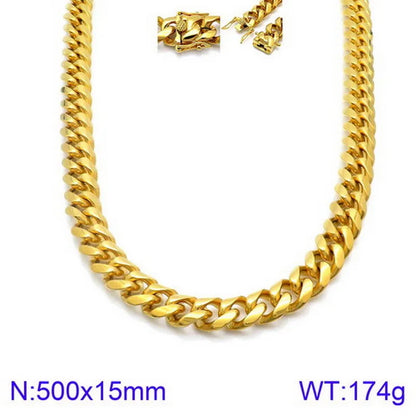 Hip-Hop Punk Geometric Titanium Steel Plating 18K Gold Plated Men'S Necklace