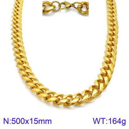 Hip-Hop Punk Geometric Titanium Steel Plating 18K Gold Plated Men'S Necklace