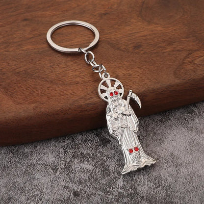 Hip-Hop Punk Human Alloy Iron Polishing White Gold Plated Bag Pendant Keychain