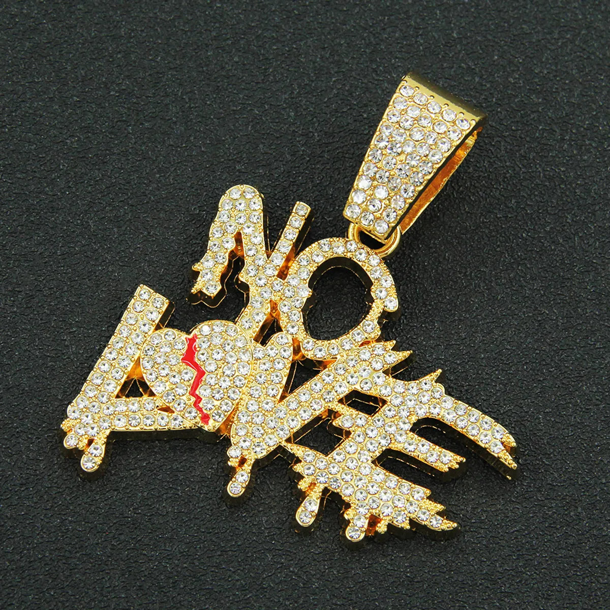 Hip-Hop Punk Letter Alloy Plating Inlay Rhinestones Men'S Pendant Necklace