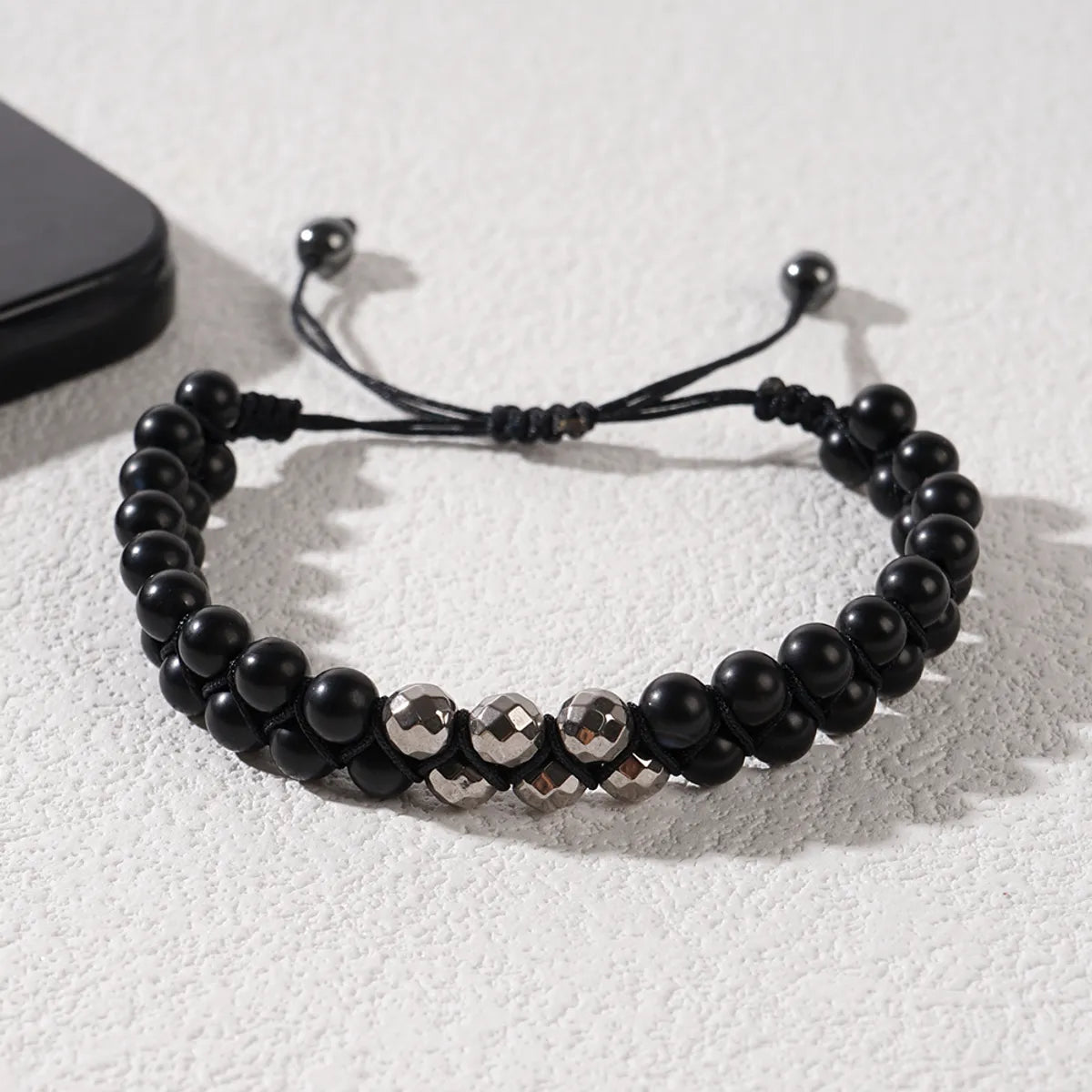 Hip-Hop Punk Round Agate Beaded Braid Unisex Bracelets