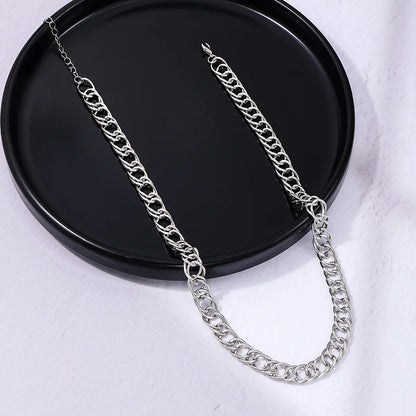 Hip-Hop Punk Simple Style Solid Color Alloy Men'S Necklace