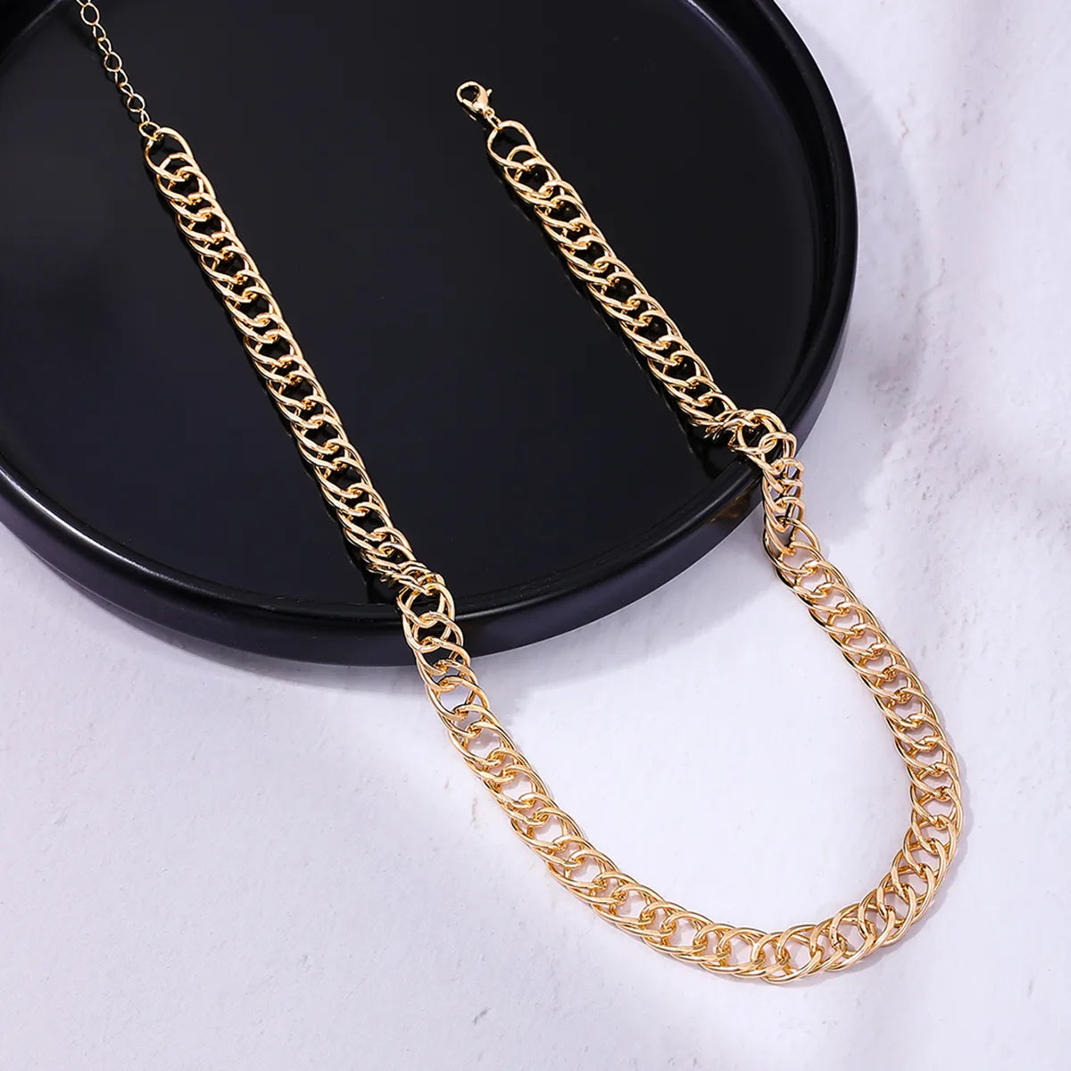 Hip-Hop Punk Simple Style Solid Color Alloy Men'S Necklace