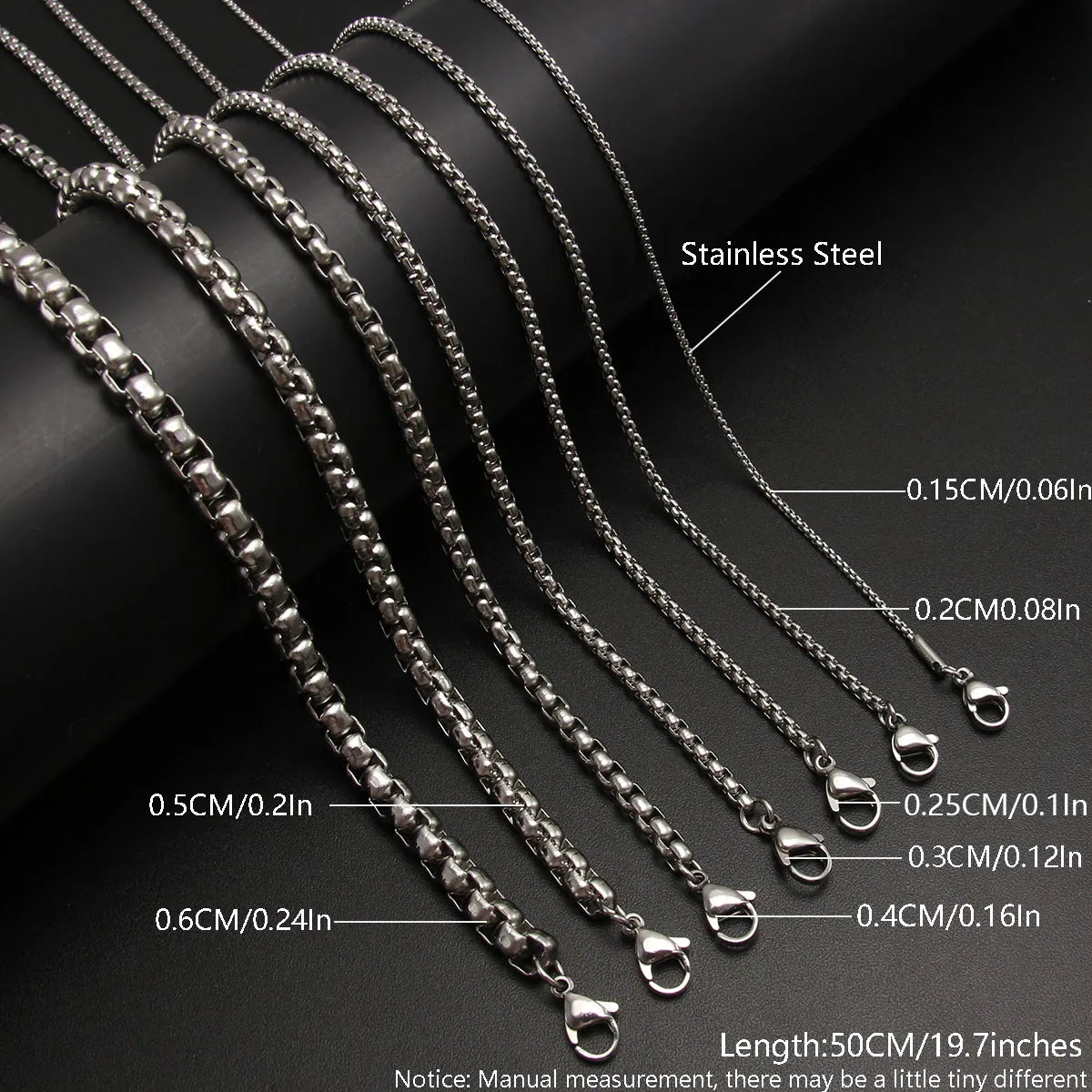 Hip-Hop Punk Simple Style Solid Color 304 Stainless Steel Plating Unisex Sweater Chain