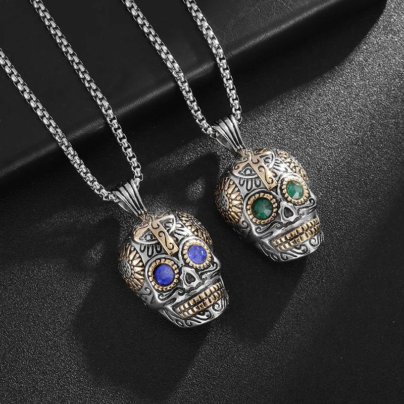 Hip-Hop Punk Skull 304 Stainless Steel Men'S Pendant Necklace