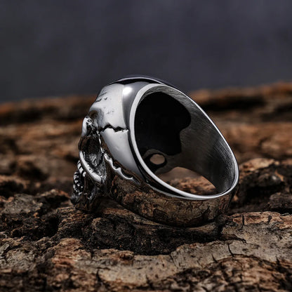 Hip-Hop Punk Skull 304 Stainless Steel Men'S Rings