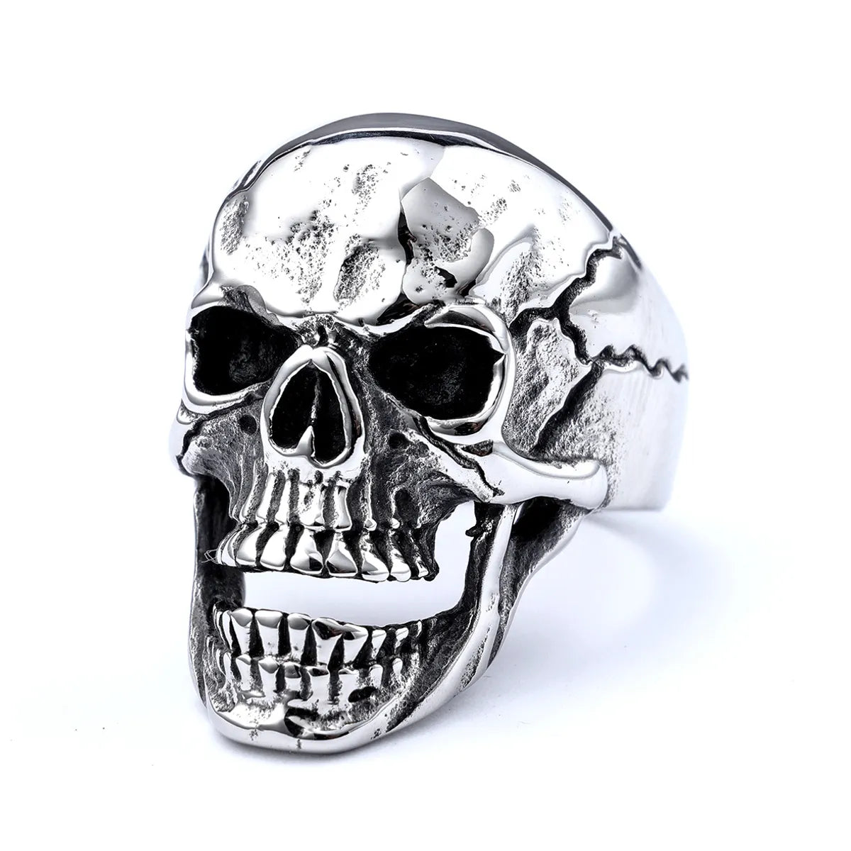 Hip-Hop Punk Skull 304 Stainless Steel Men'S Rings