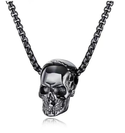 Hip-Hop Punk Skull Titanium Steel Plating Unisex Pendant Necklace