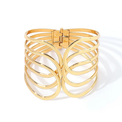 Hip-Hop Punk Solid Color Alloy Plating Women'S Bangle