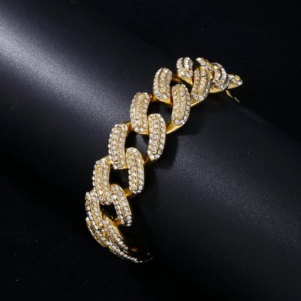 Hip-hop Punk Solid Color Copper Zircon Bracelets Necklace In Bulk