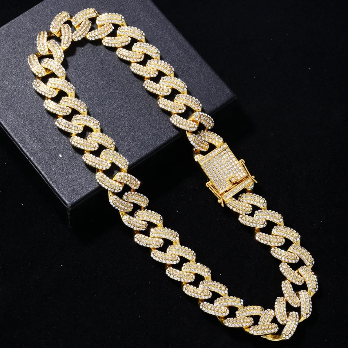 Hip-hop Punk Solid Color Copper Zircon Bracelets Necklace In Bulk