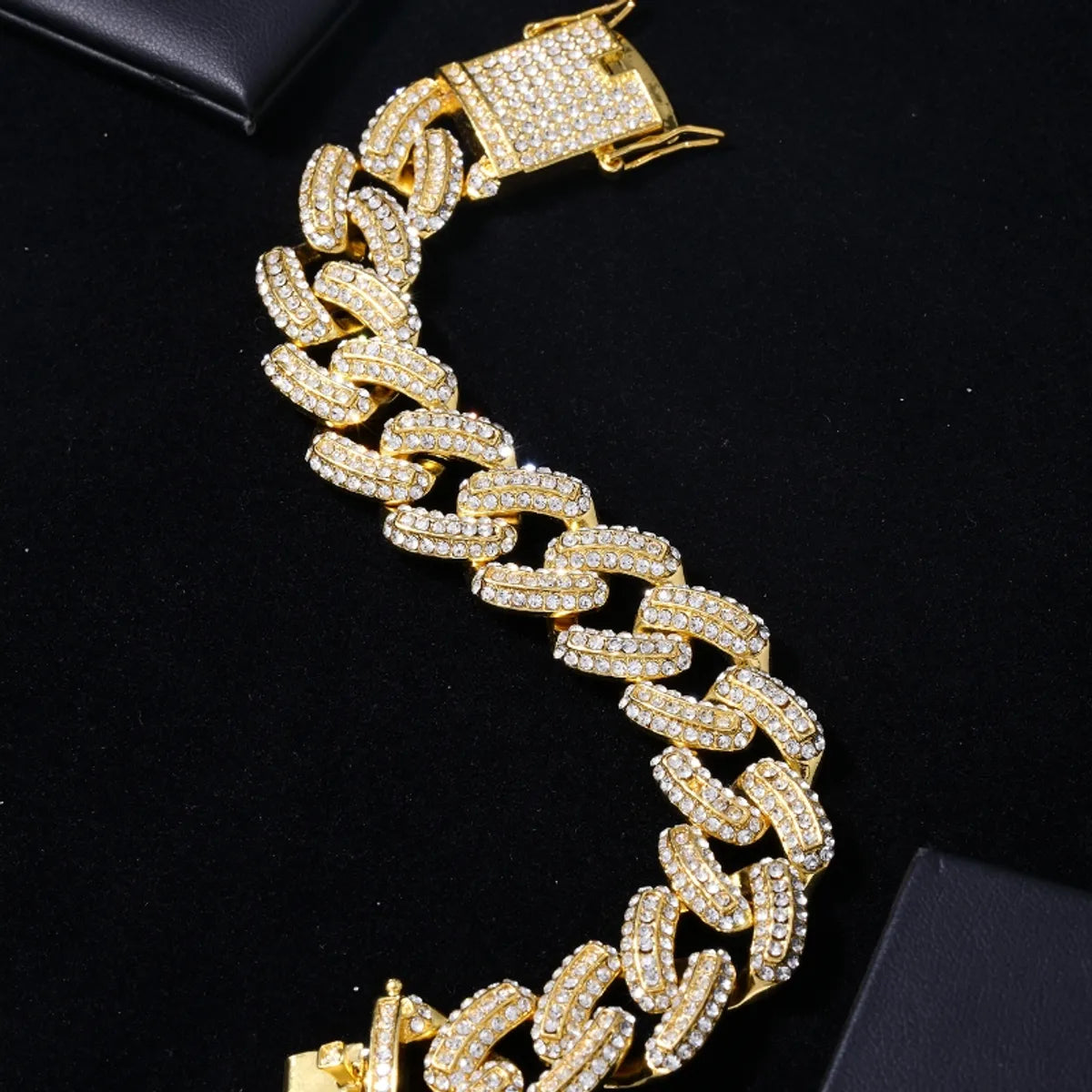 Hip-hop Punk Solid Color Copper Zircon Bracelets Necklace In Bulk