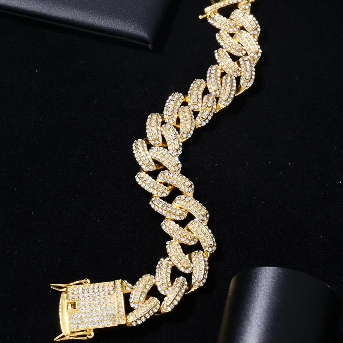 Hip-hop Punk Solid Color Copper Zircon Bracelets Necklace In Bulk