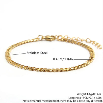 Hip-hop Punk Solid Color Stainless Steel Plating 18k Gold Plated Bracelets