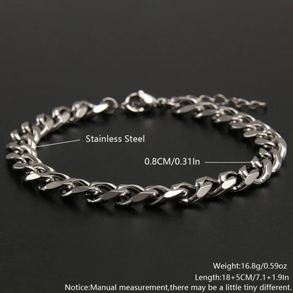 Hip-hop Punk Solid Color Stainless Steel Plating Bracelets