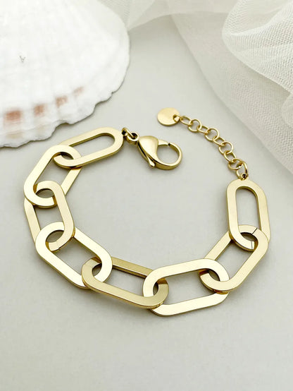 Hip-hop Punk Solid Color Stainless Steel Plating Gold Plated Bracelets