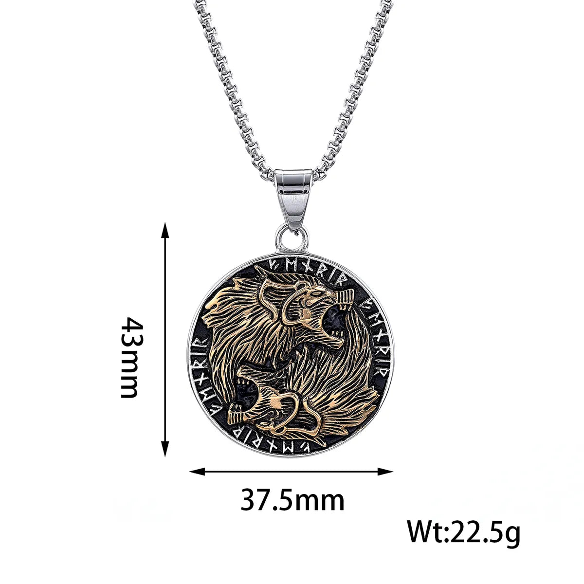 Hip-Hop Punk Streetwear Animal 304 Stainless Steel Gold Plated Men'S Pendant Necklace