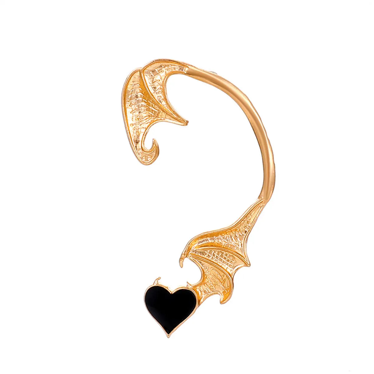 Hip-Hop Punk Streetwear Heart Shape Snake Dragon Alloy Metal Copper Plating 18k Gold Plated Gold Plated Silver Plated Women'S Ear Clips