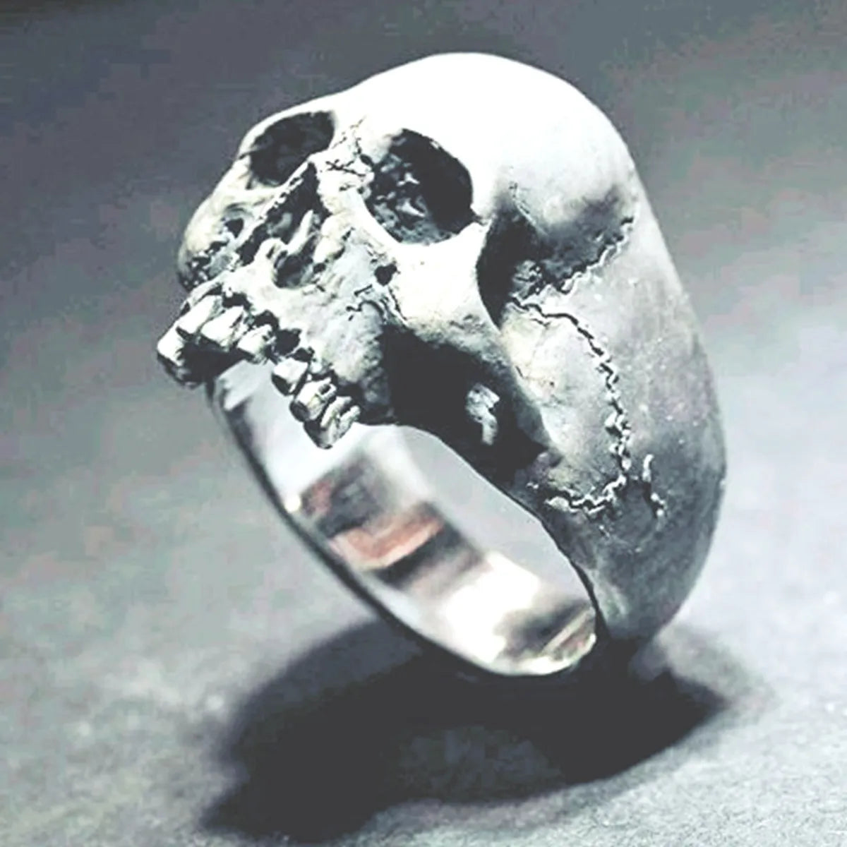 Hip-Hop Punk Streetwear Skull Alloy Plating Men'S Rings