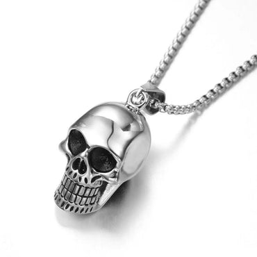 Hip-Hop Punk Streetwear Skull Stainless Steel Alloy Iron Plating Men'S Pendant Necklace