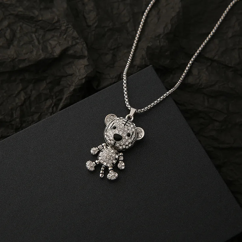 Hip-Hop Rabbit Bear Alloy Titanium Steel Wholesale Pendant Necklace Sweater Chain