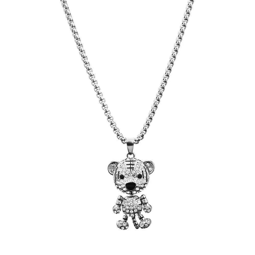 Hip-Hop Rabbit Bear Alloy Titanium Steel Wholesale Pendant Necklace Sweater Chain