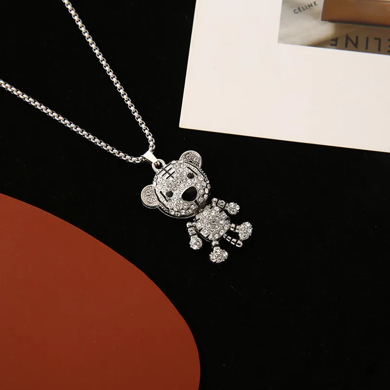 Hip-Hop Rabbit Bear Alloy Titanium Steel Wholesale Pendant Necklace Sweater Chain