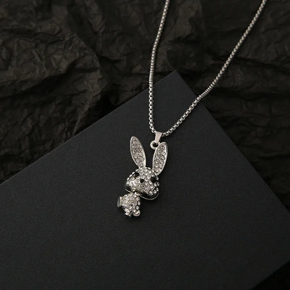 Hip-Hop Rabbit Bear Alloy Titanium Steel Wholesale Pendant Necklace Sweater Chain