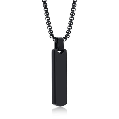 Hip-Hop Rectangle Stainless Steel Men'S Pendant Necklace