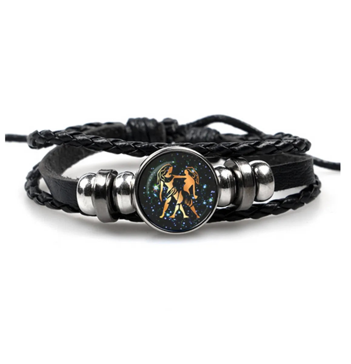 Hip-Hop Retro Animal Constellation CCB Pu Leather Braid Unisex Drawstring Bracelets