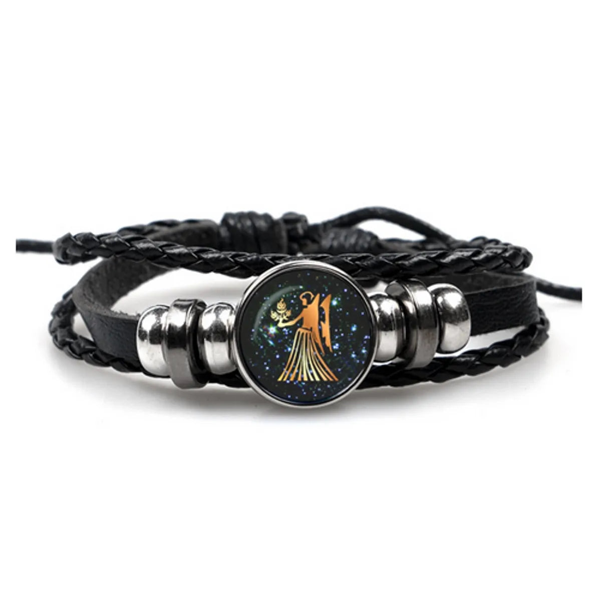 Hip-Hop Retro Animal Constellation CCB Pu Leather Braid Unisex Drawstring Bracelets