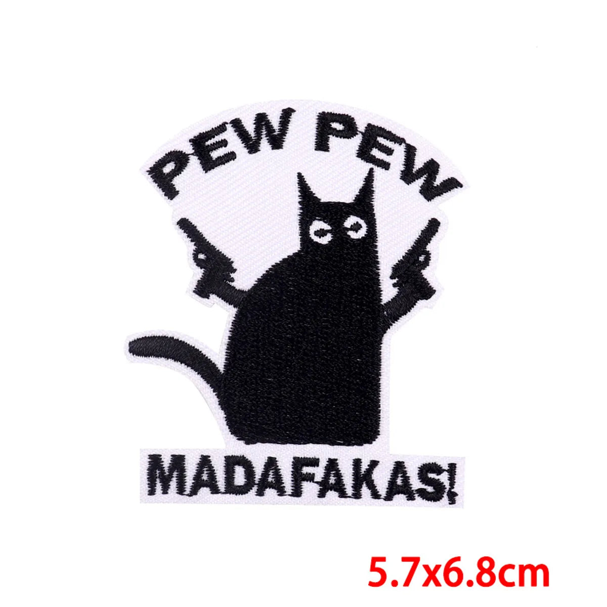 Hip-Hop Retro Cat Embroidery Thread Cloth Sticker 1 Piece