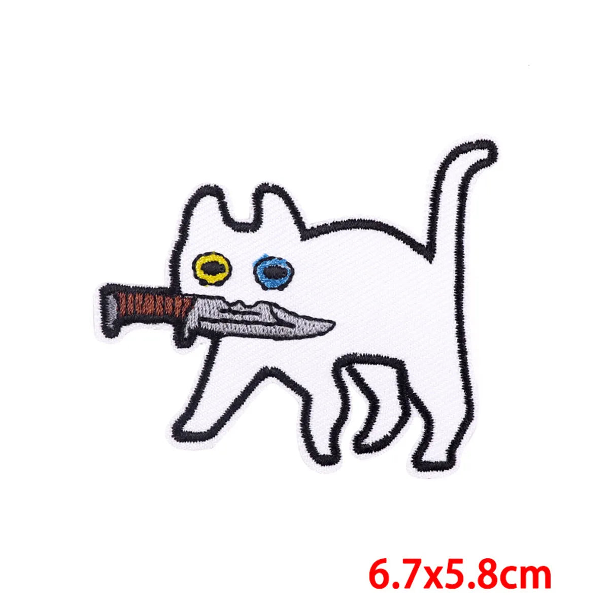 Hip-Hop Retro Cat Embroidery Thread Cloth Sticker 1 Piece