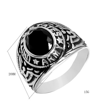 Hip-Hop Retro Color Block 316 Stainless Steel  Inlay Glass Stone Men'S Rings