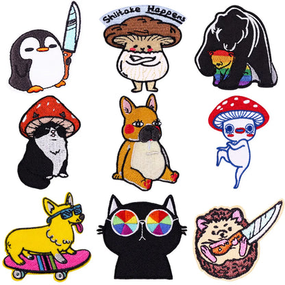 Hip-Hop Retro Color Block Embroidery Thread Cloth Sticker 1 Piece