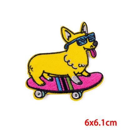 Hip-Hop Retro Color Block Embroidery Thread Cloth Sticker 1 Piece