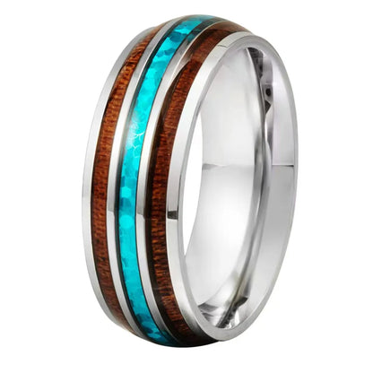 Hip-Hop Retro Color Block Titanium Steel Epoxy Men'S Rings