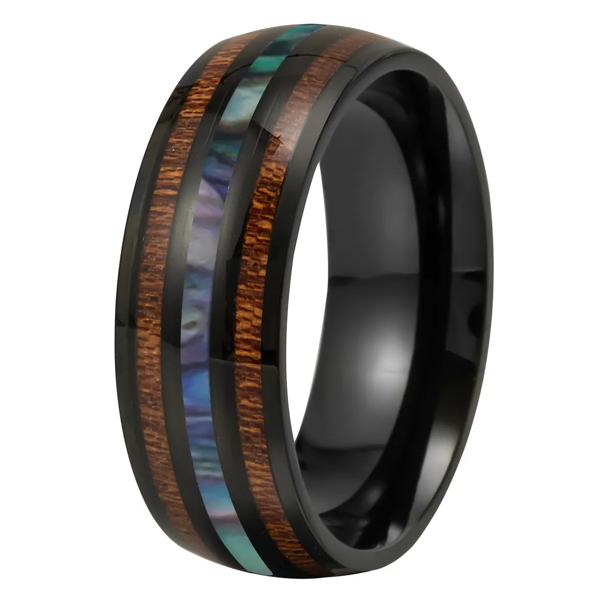 Hip-Hop Retro Color Block Titanium Steel Epoxy Men'S Rings