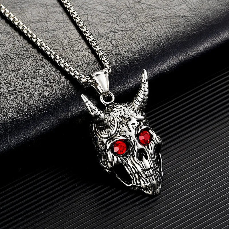 Hip-Hop Retro Color Block Titanium Steel Halloween Men'S Pendant Necklace