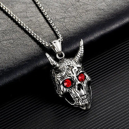 Hip-Hop Retro Color Block Titanium Steel Halloween Men'S Pendant Necklace