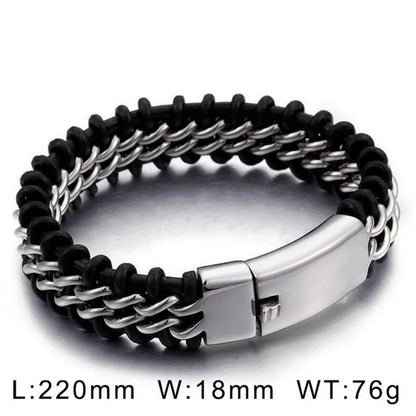 Hip-Hop Retro Color Block Titanium Steel Plating 18K Gold Plated Men'S Bracelets