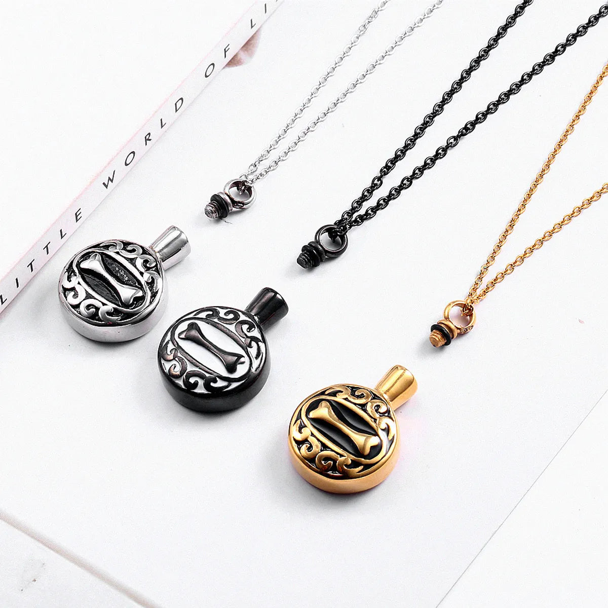 Hip-hop Retro Color Block Titanium Steel Plating Gold Plated Pendant Necklace