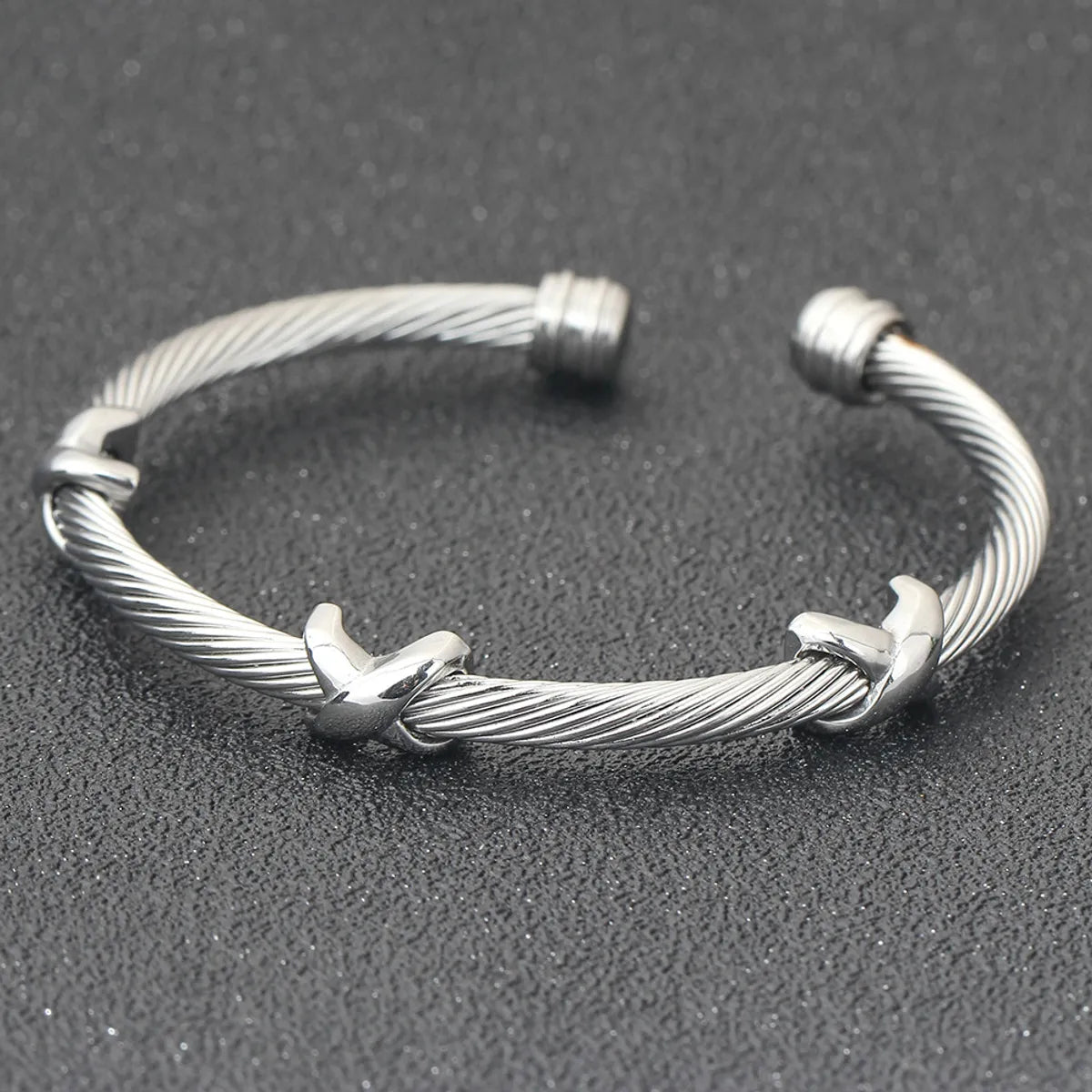 Hip-hop Retro Color Block Titanium Steel Polishing Bangle