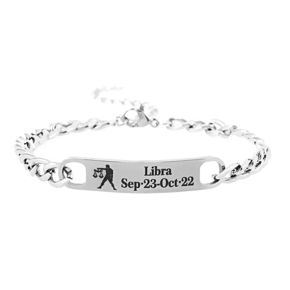 Hip-Hop Retro Constellation 304 Stainless Steel Bracelets In Bulk