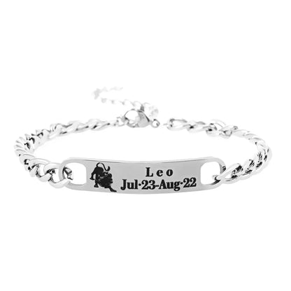 Hip-Hop Retro Constellation 304 Stainless Steel Bracelets In Bulk