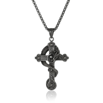 Hip-Hop Retro Cross 304 Stainless Steel Men'S Pendant Necklace